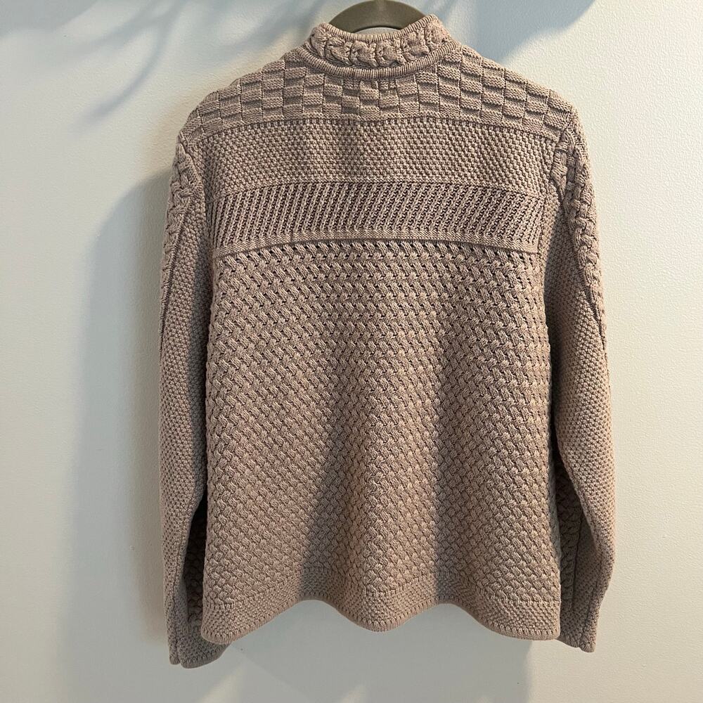 L.L.Bean Tan 100% Cotton Cardigan Sweater Size XL - Picture 5 of 7
